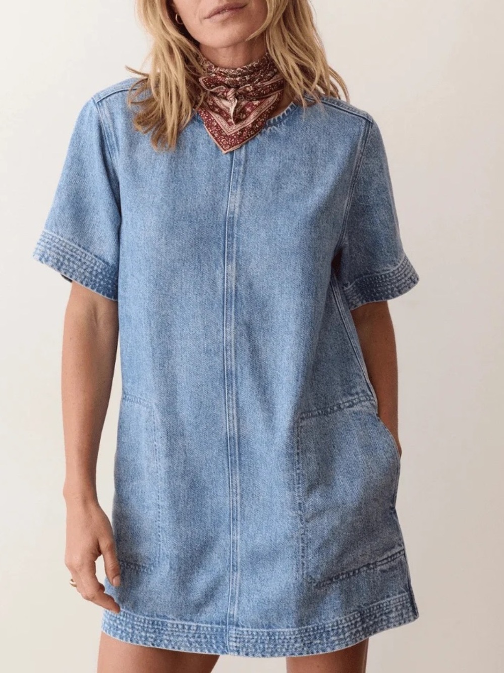 Marine Layer Izzy Denim Shift Dress Size Small